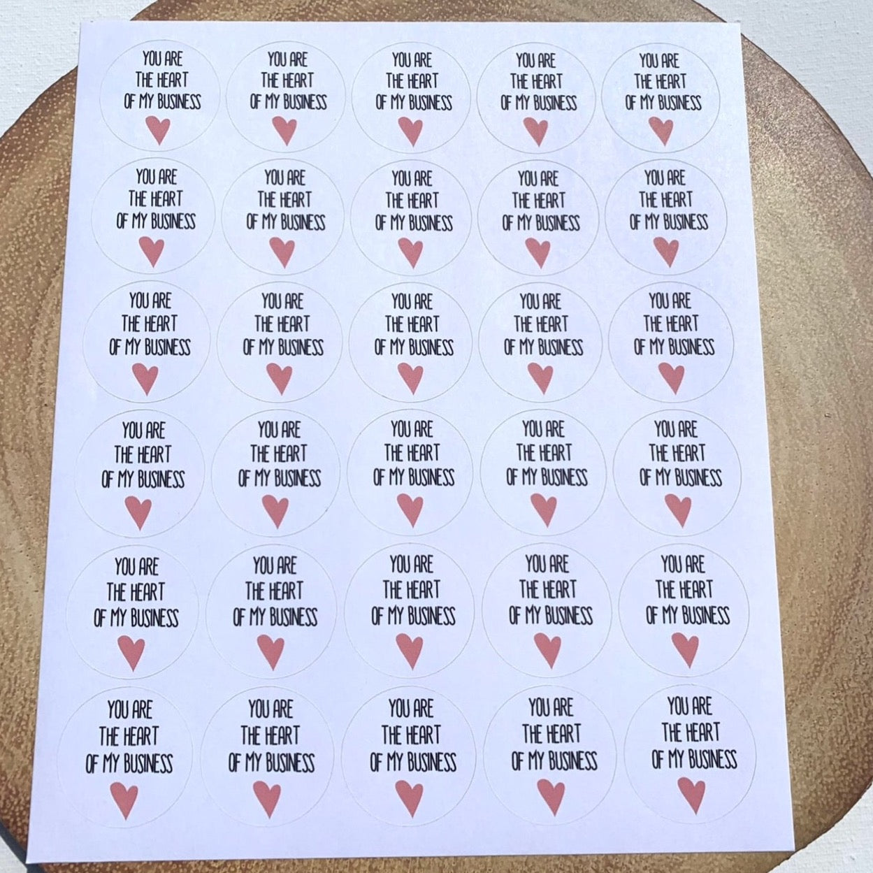 Heart of my business sticker