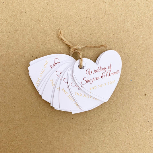 Wedding Heart Tags