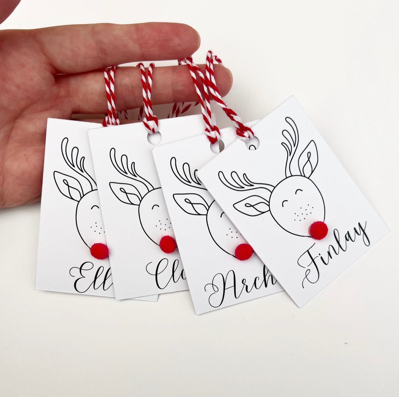 Personalised Rudolf Christmas Gift Tags