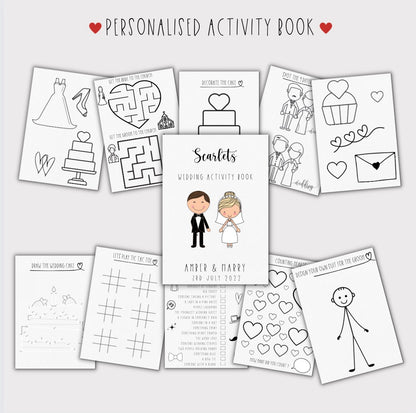 Customised children’s wedding activity packs