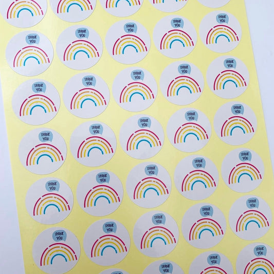 Rainbow Thank you Stickers