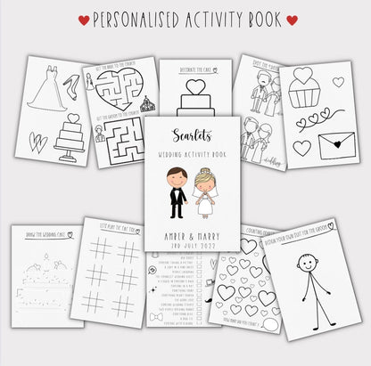 Customised children’s wedding activity packs