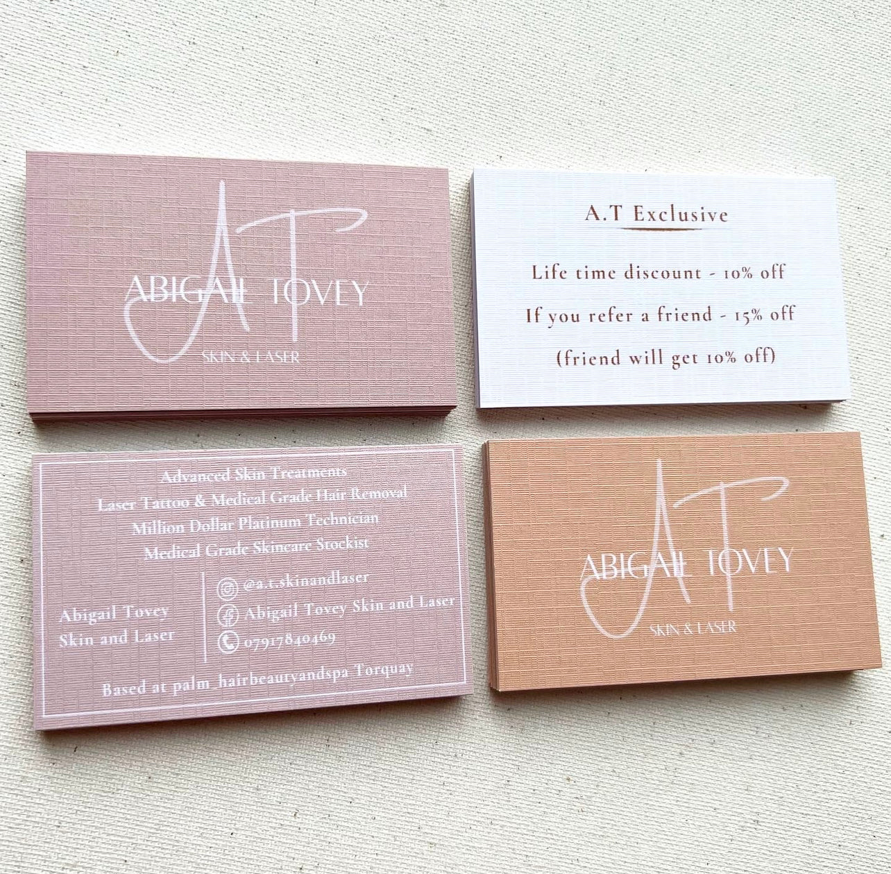 Nude Textured Business Cards