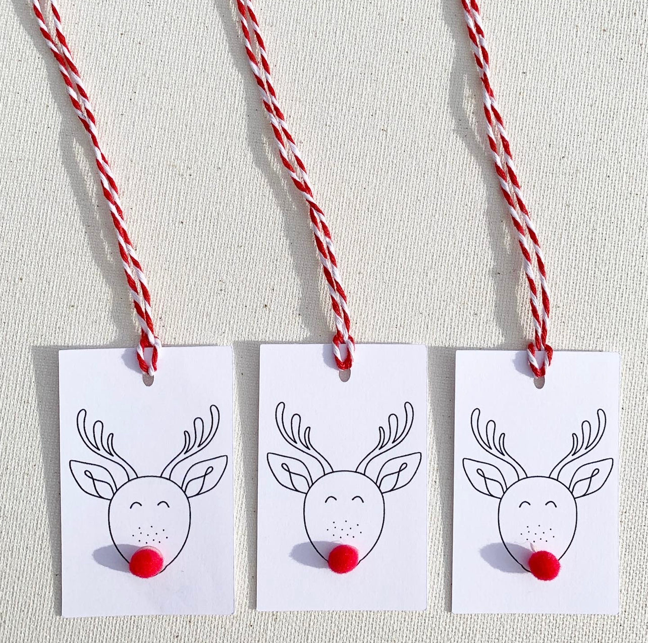 Rudolf Christmas Gift Tags