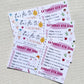 Hen party itinerary postcards