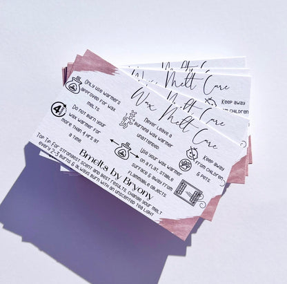 Wax Melt Care Cards