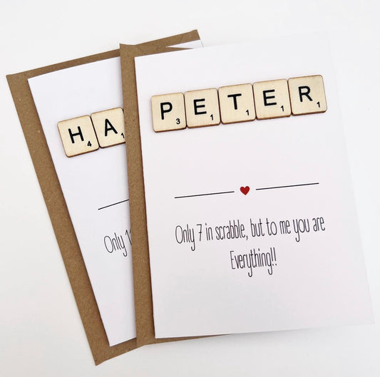 Scrabble themed love card