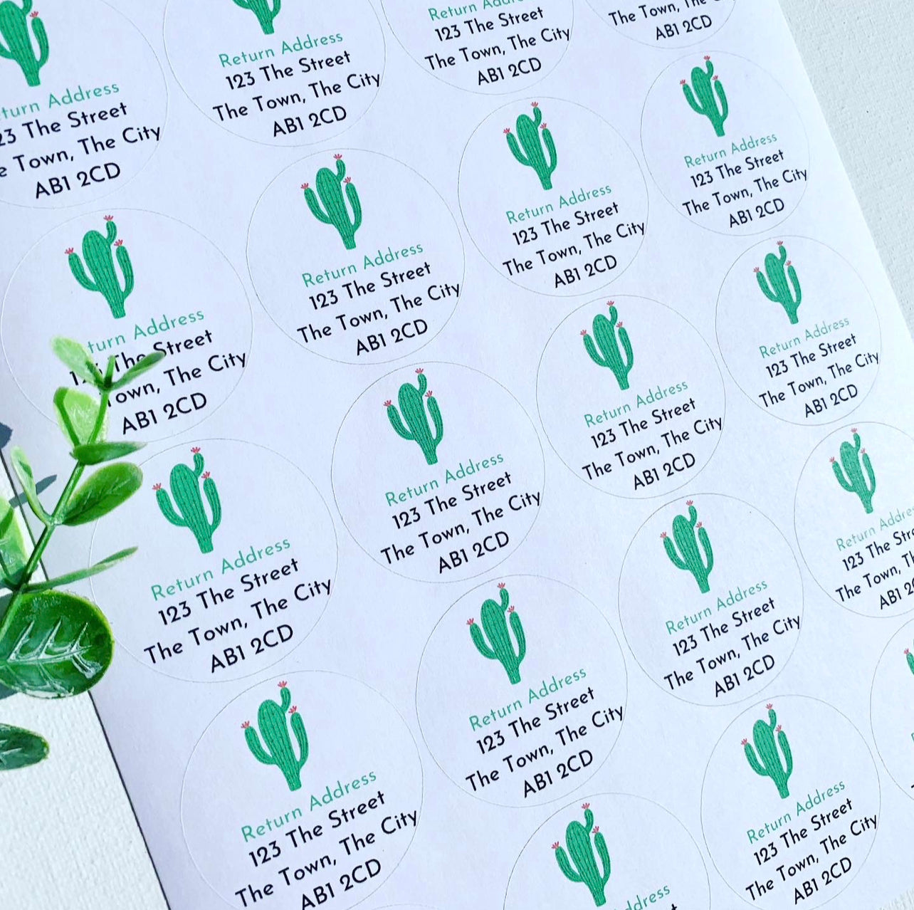 Cactus Return Address Sticker