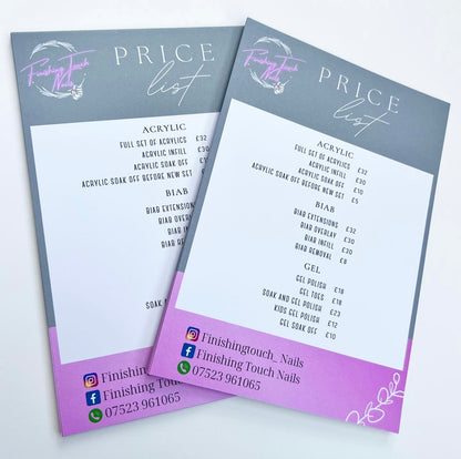 Colour Border Price Lists