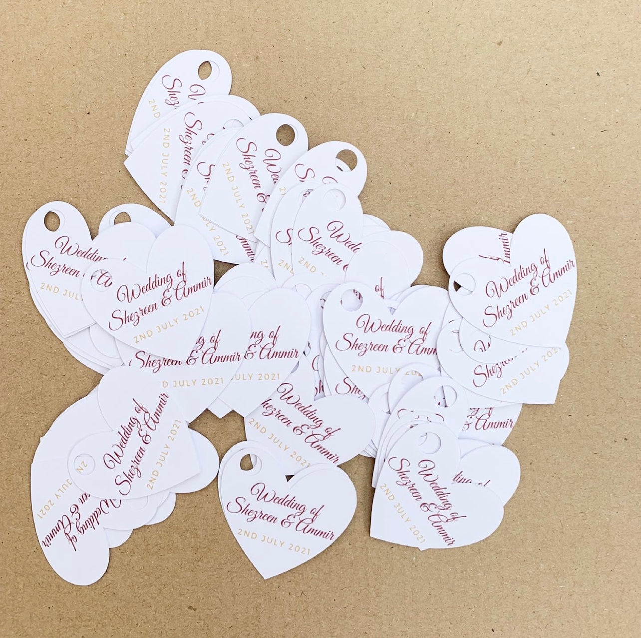 Wedding Heart Tags