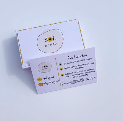 Care Instruction Cards