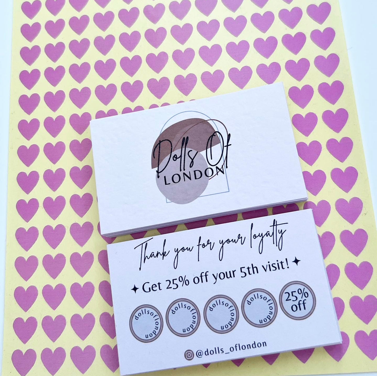 Pink Heart Loyalty Cards