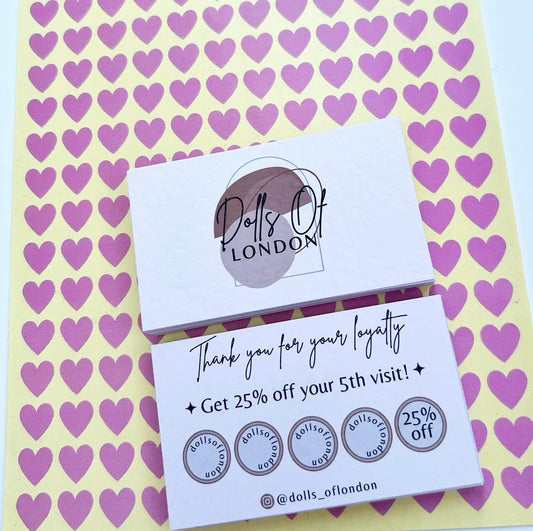 Pink Heart Loyalty Cards