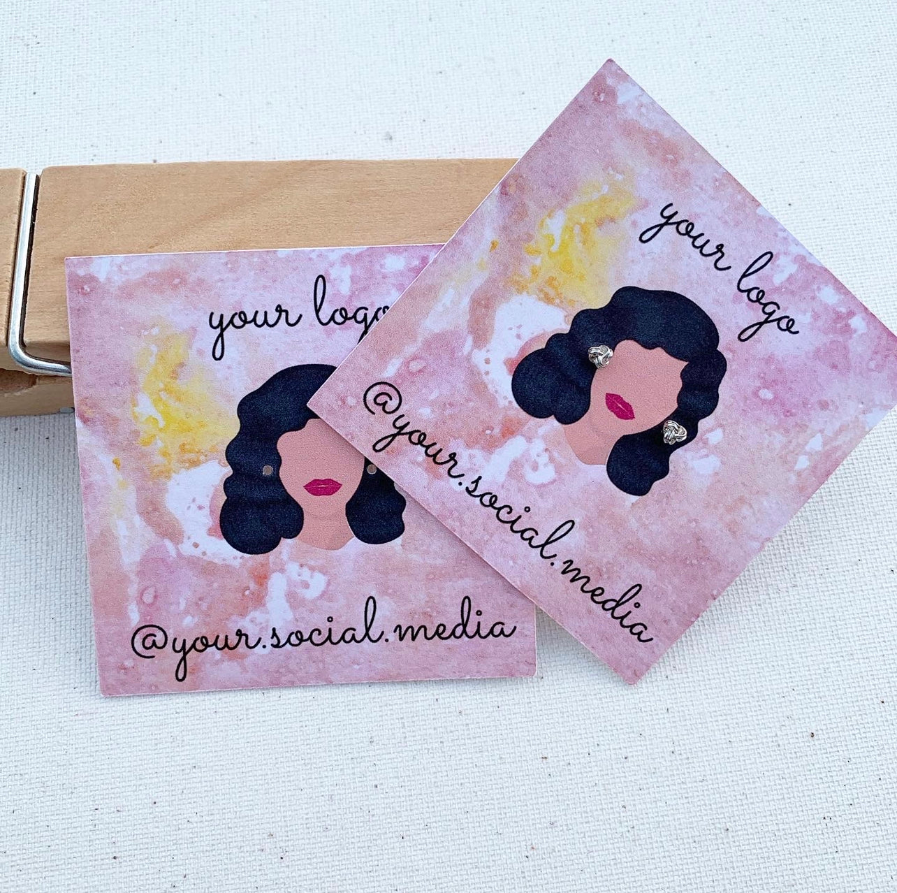 Custom earring backing cards