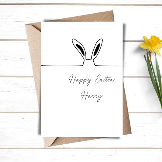 Custom bunny ears easter card