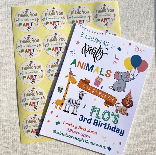 Children’s safari party invites