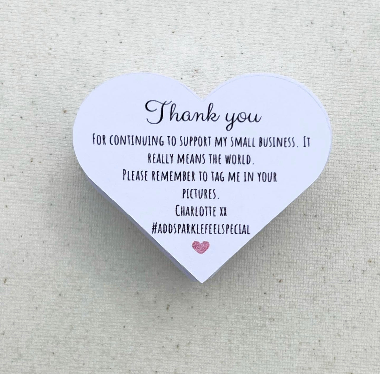 Heart shaped thank you cards