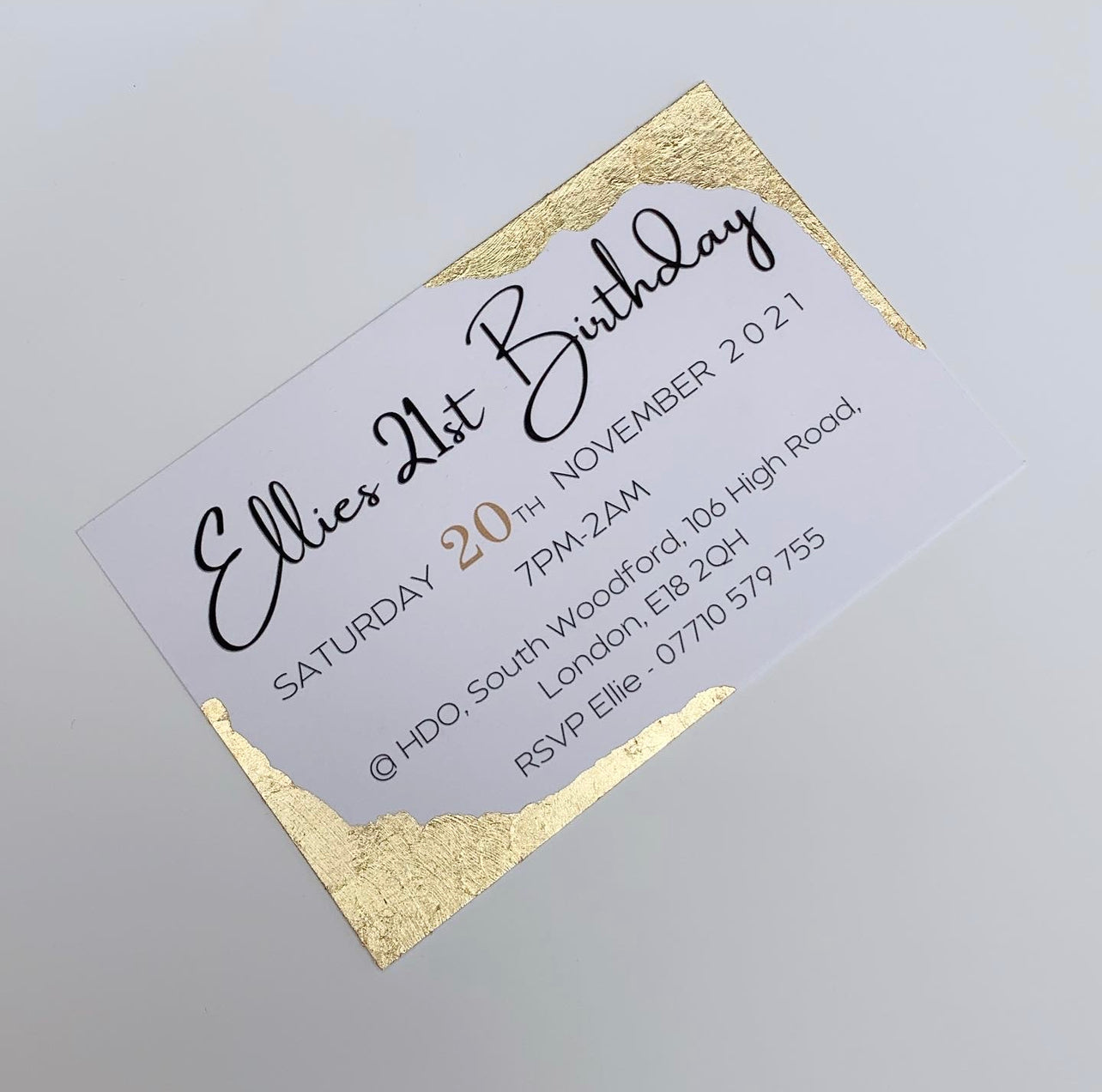 Gold leaf party invites