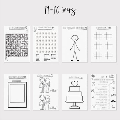 Customised children’s wedding activity packs