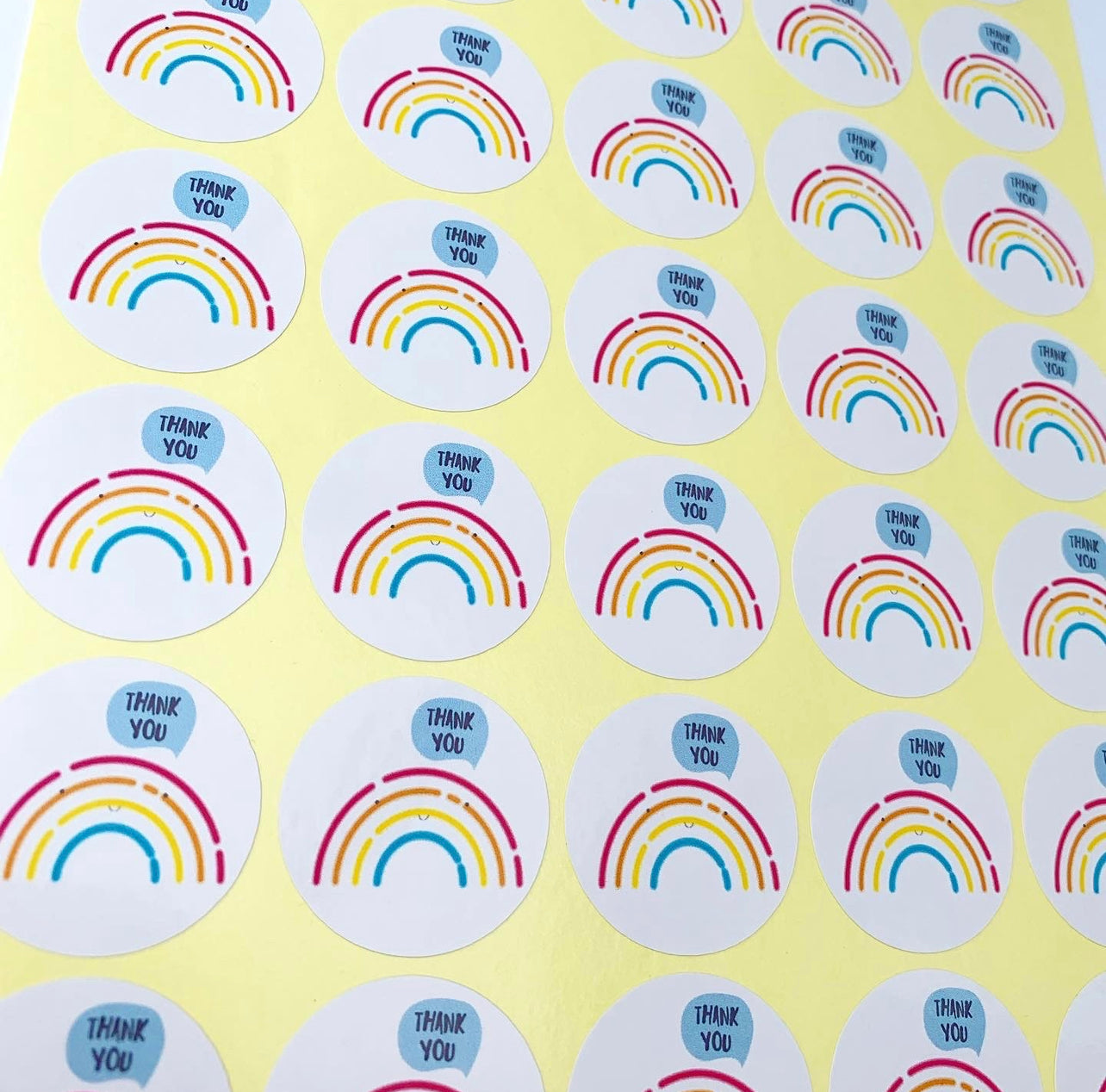 Rainbow Thank you Stickers