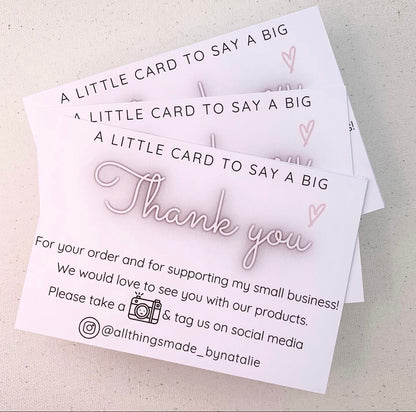 One sided thank you postcards