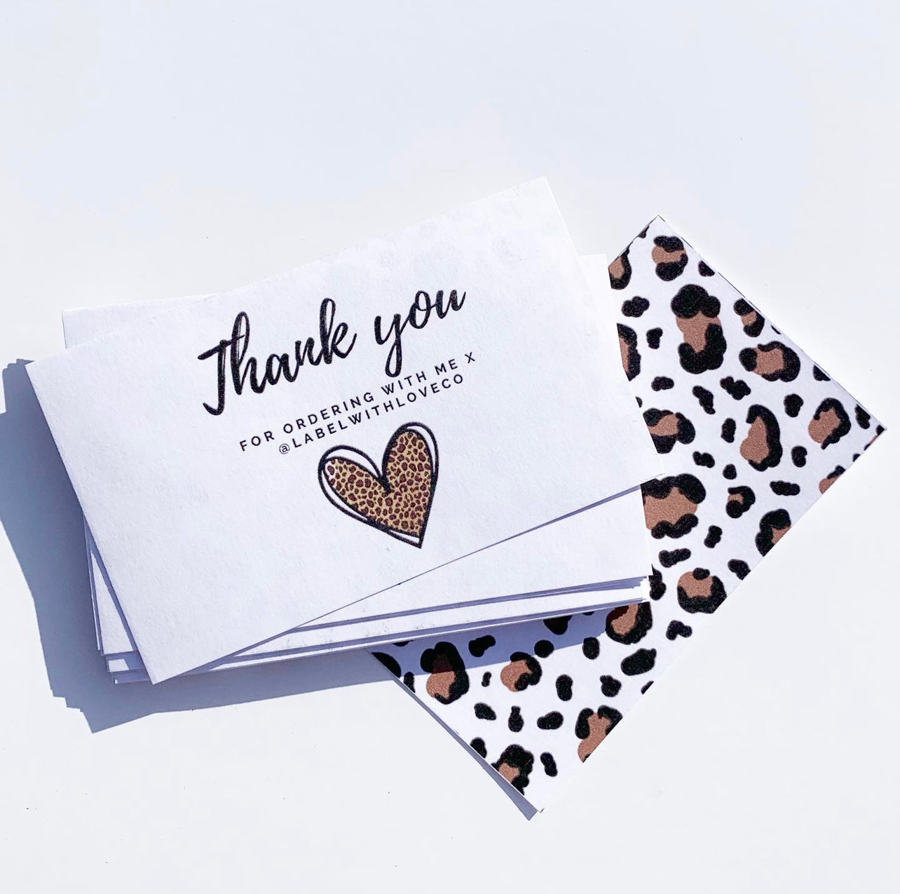 Leopard print thank you cards