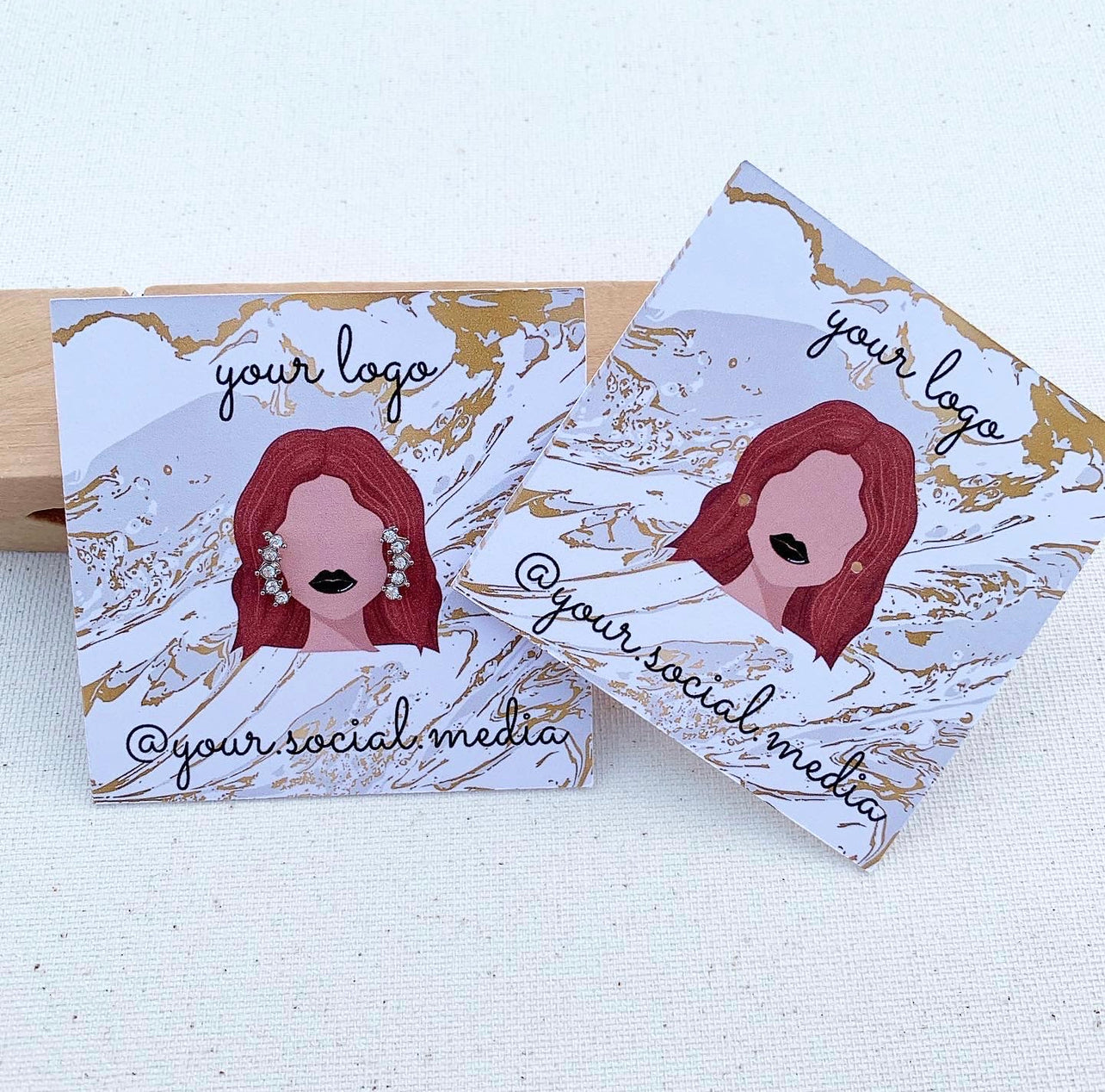 Custom earring backing cards