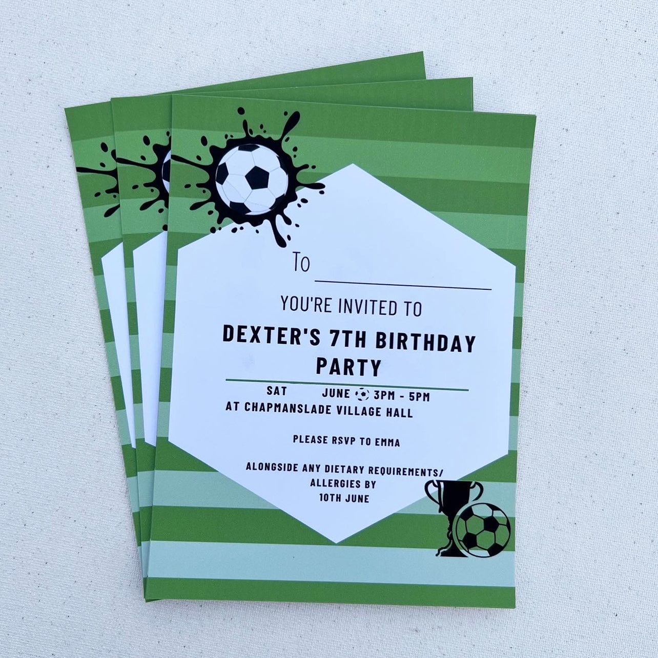 Football splat party invites