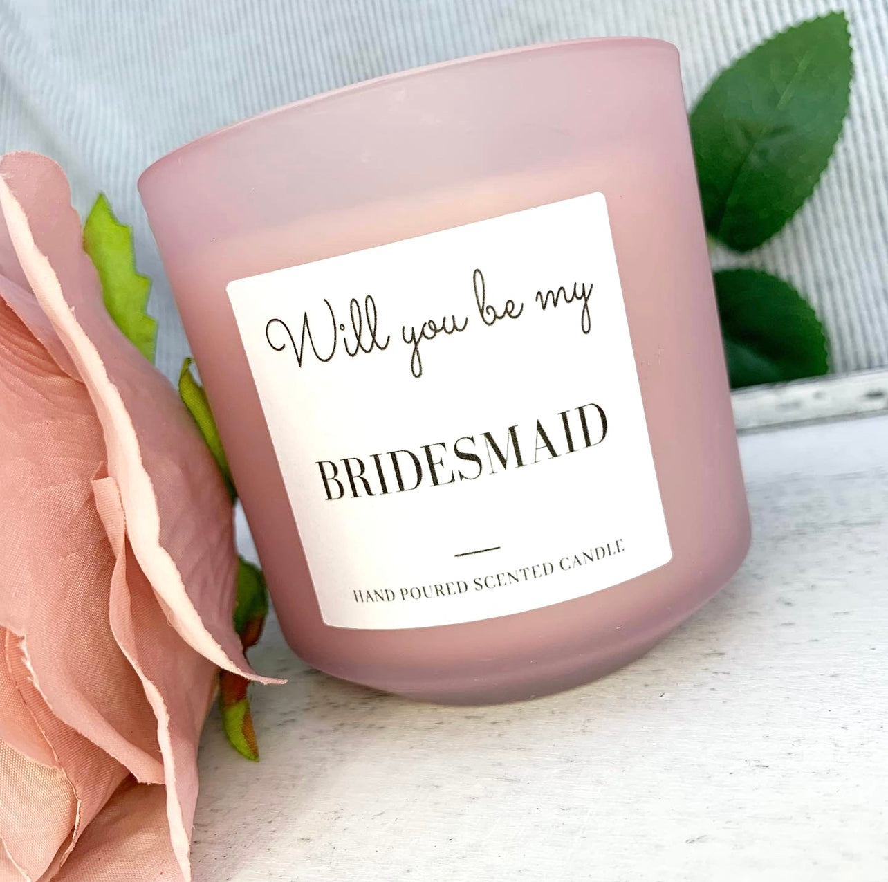 ‘Will you be my bridesmaid’ Candle Label