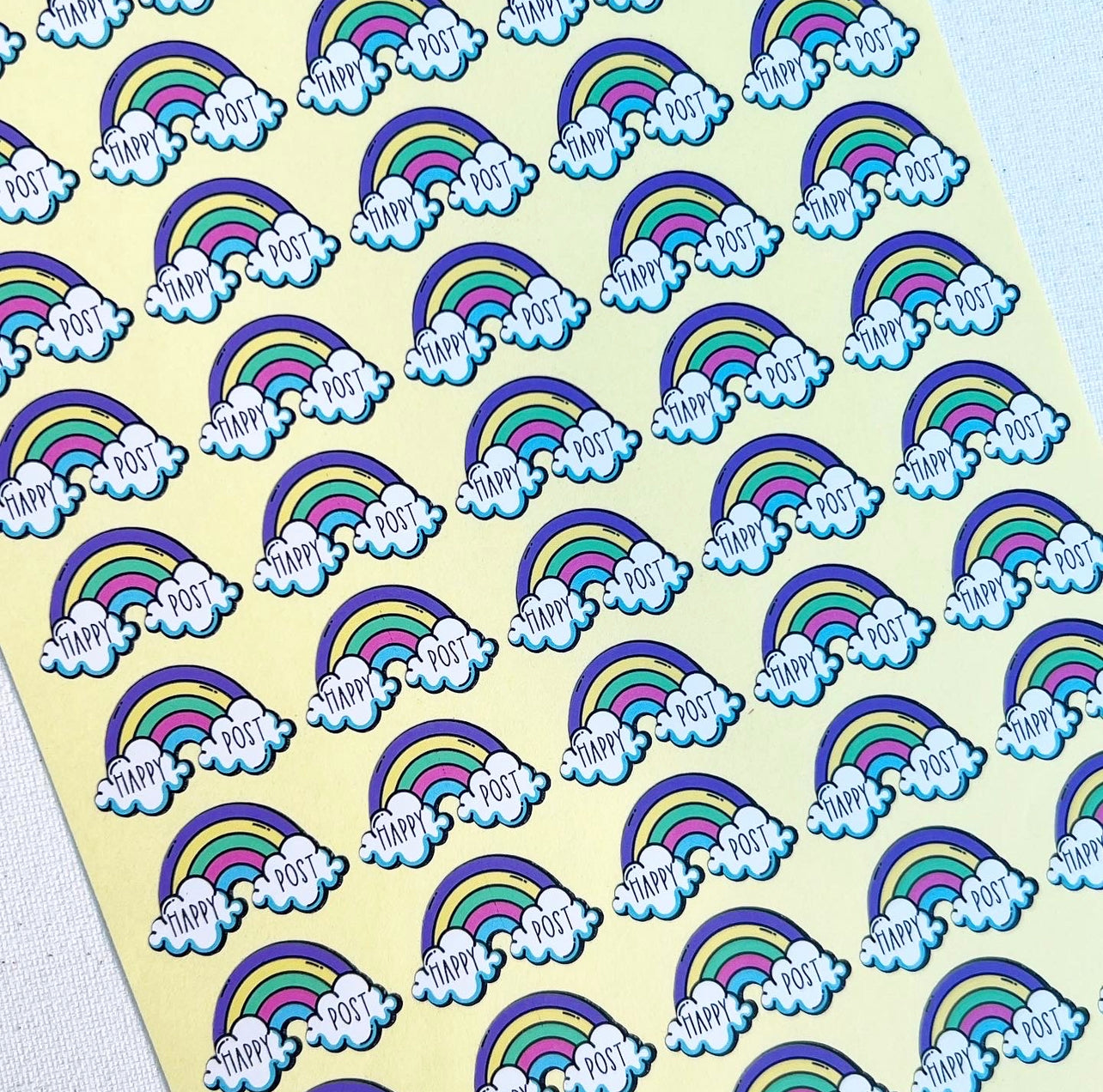 Rainbow Happy Post Stickers