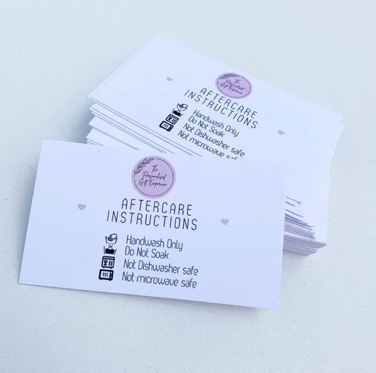 Simple one sided aftercare cards