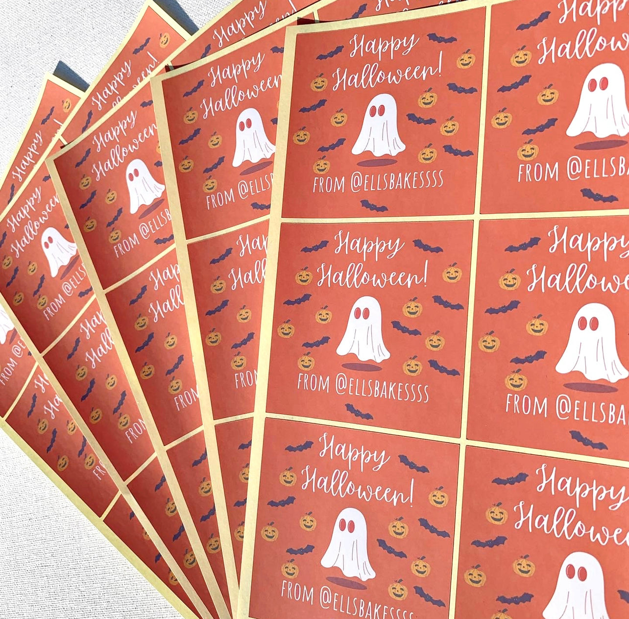 Large Halloween Cake Box / Party Bag Stickers