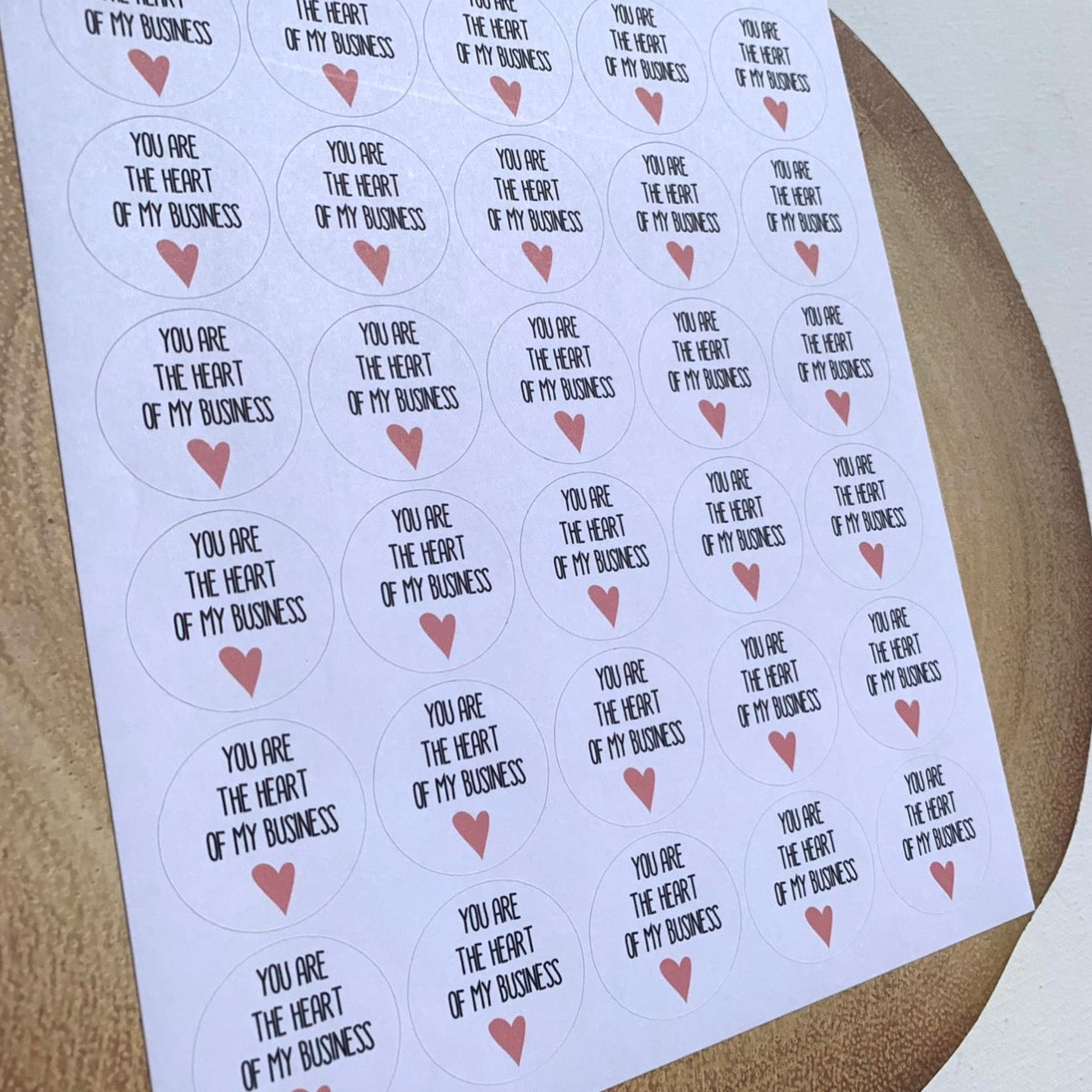 Heart of my business sticker