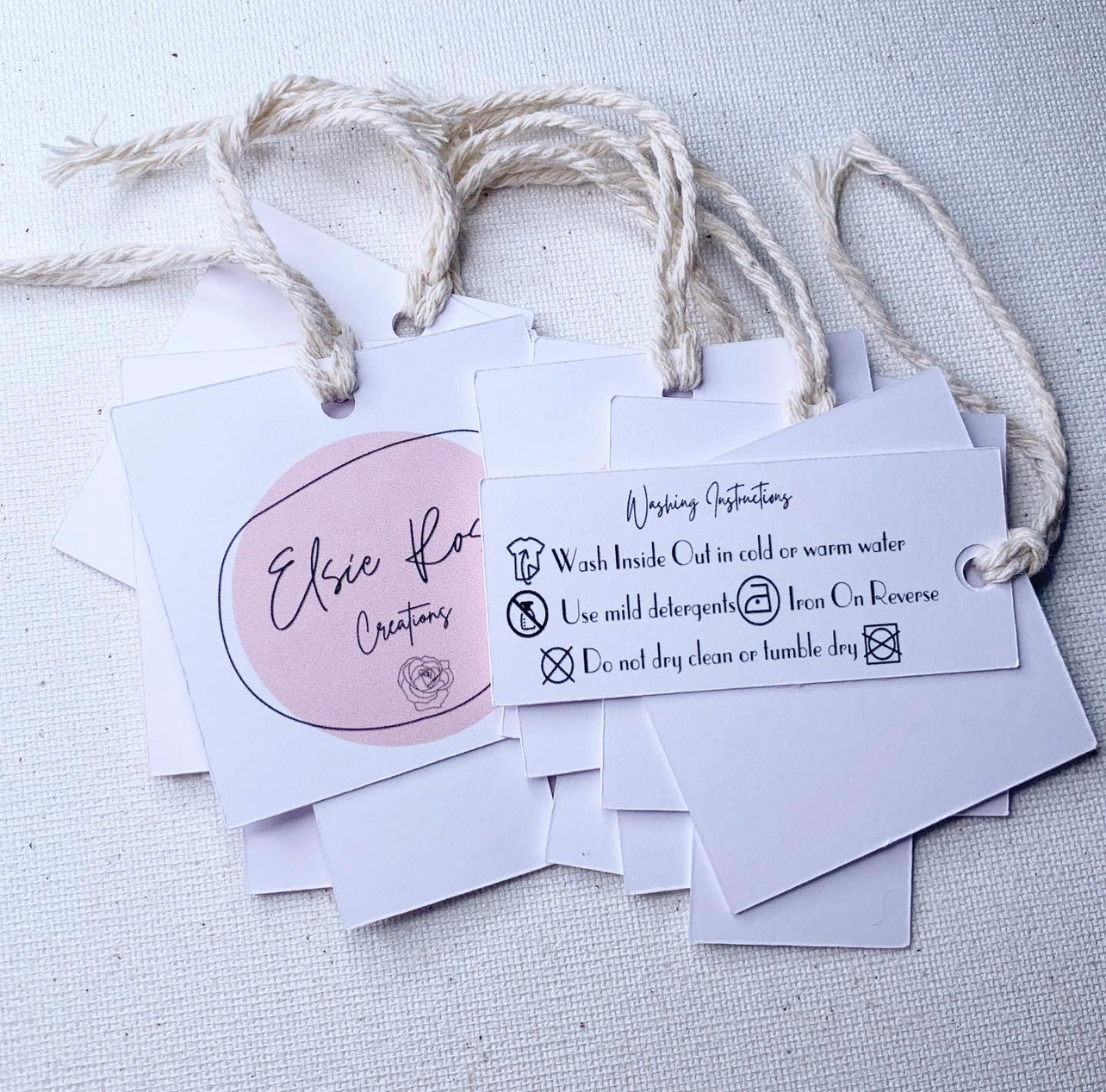 2 piece logo care tags