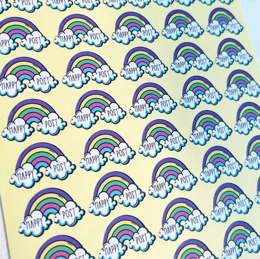 Rainbow Happy Post Stickers