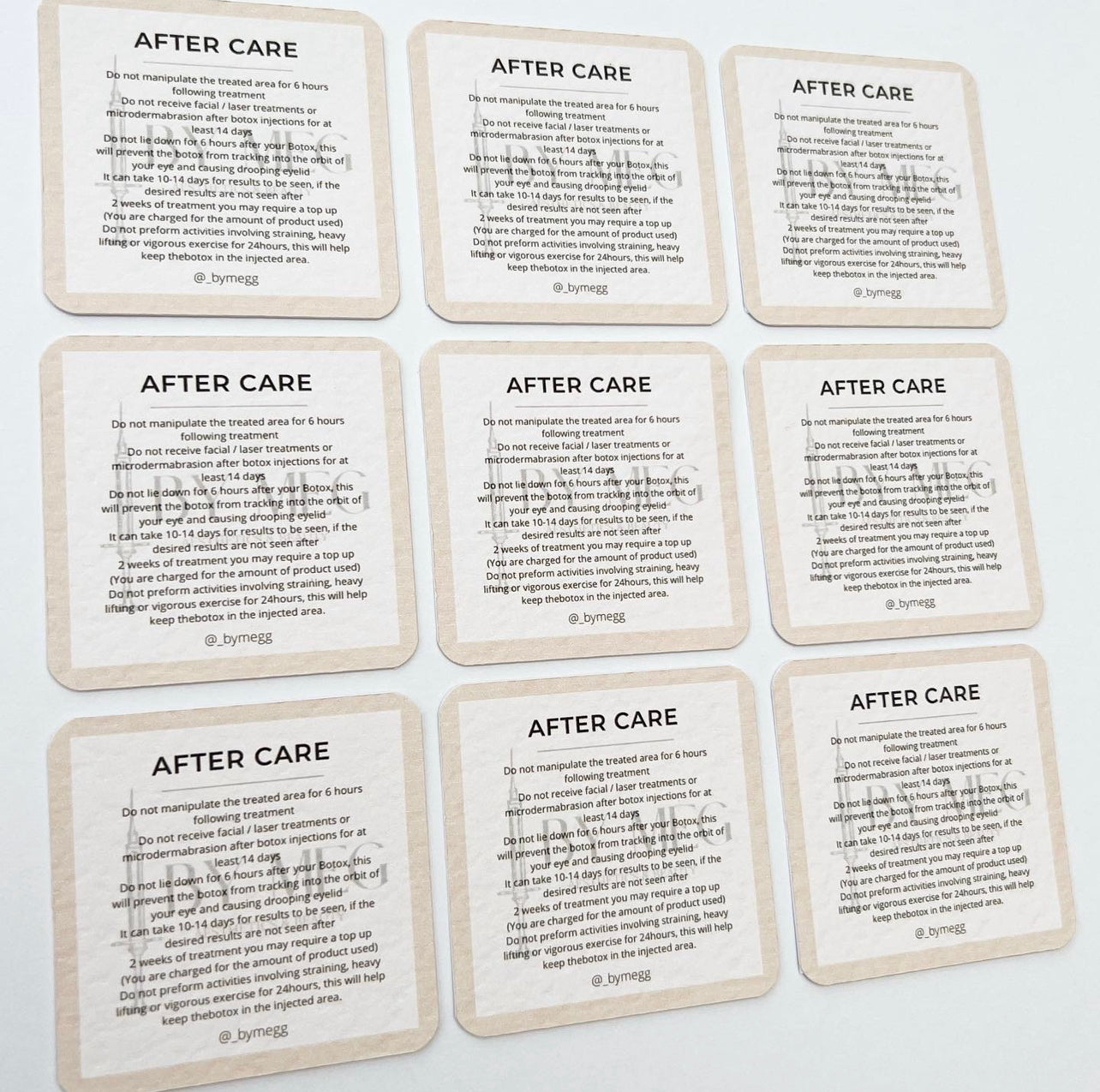 Square after care cards