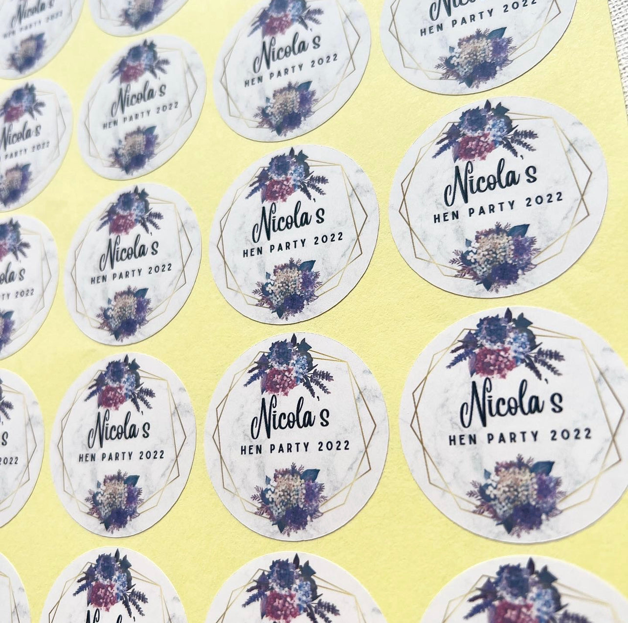 Floral Boho Hen Party Stickers