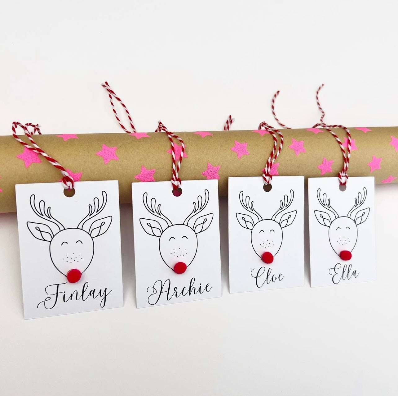 Personalised Rudolf Christmas Gift Tags