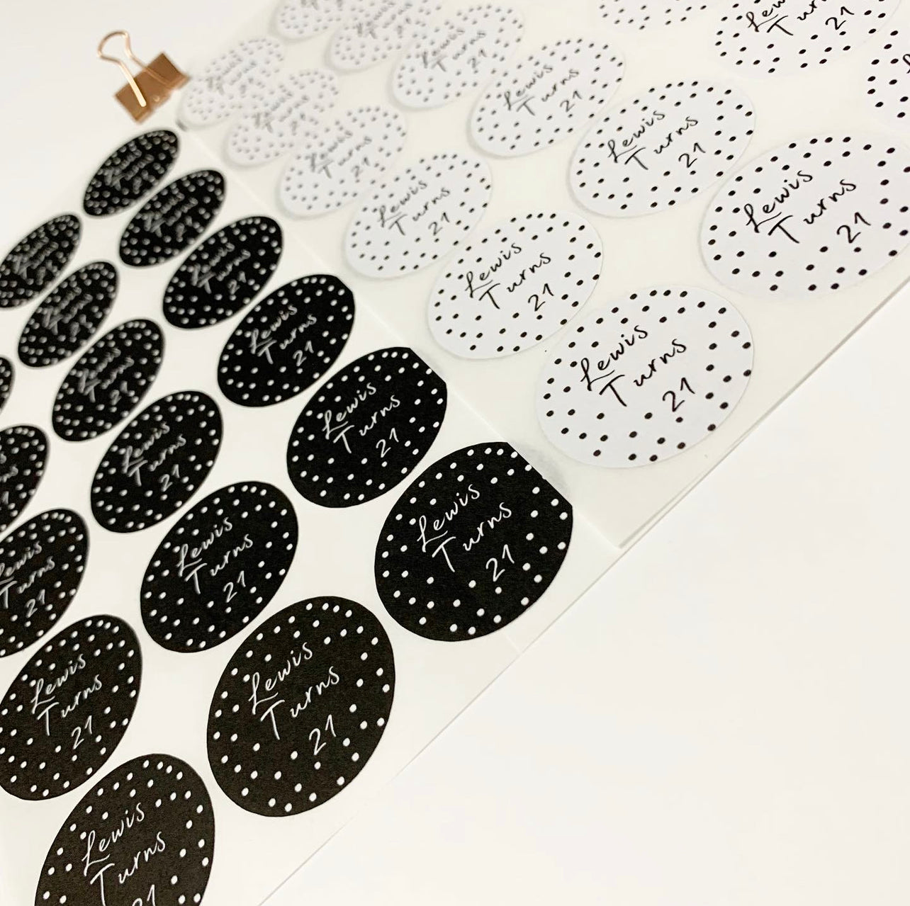 Monochrome Polka Dot Party Sticker