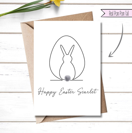 Happy Easter bunny Pom Pom card