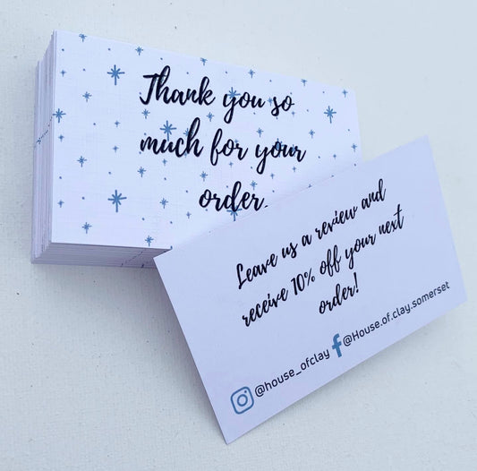 Double sided star thank you cards