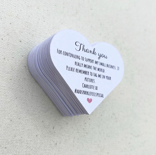 Heart shaped thank you cards