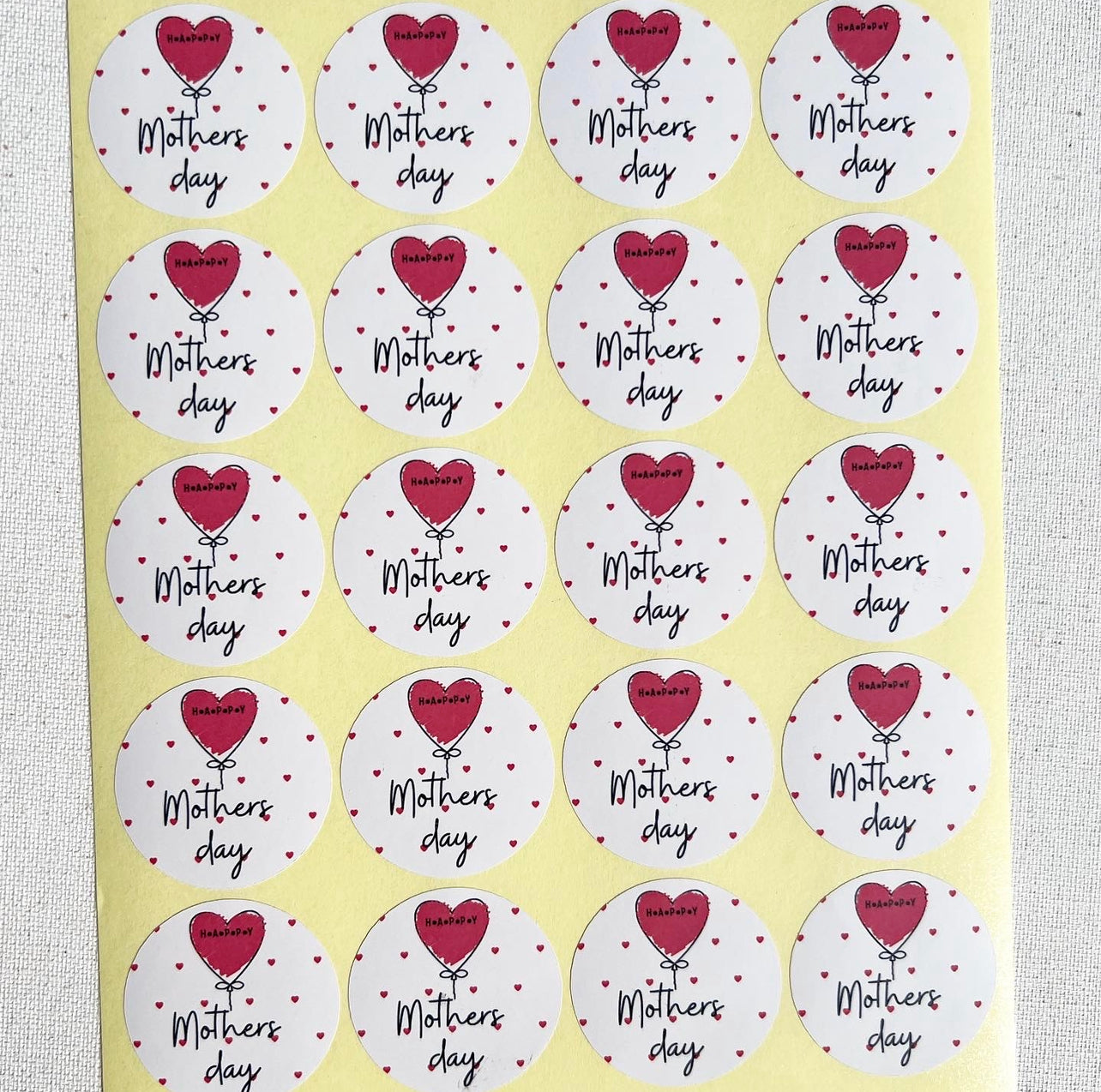 Mothers Day Heart Sticker