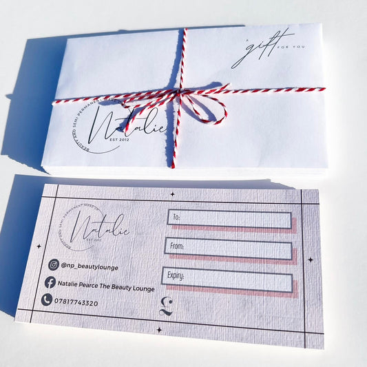 Marble Gift Vouchers With Matching Logo Envelopes