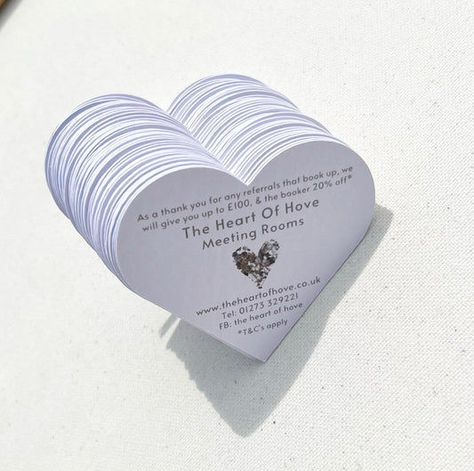 One Sided Heart Shaped Business Cards