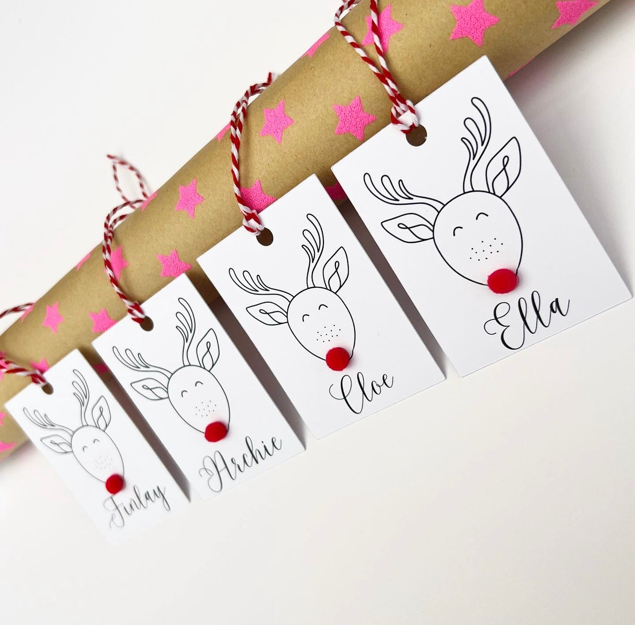 Personalised Rudolf Christmas Gift Tags