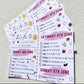 Hen party itinerary postcards