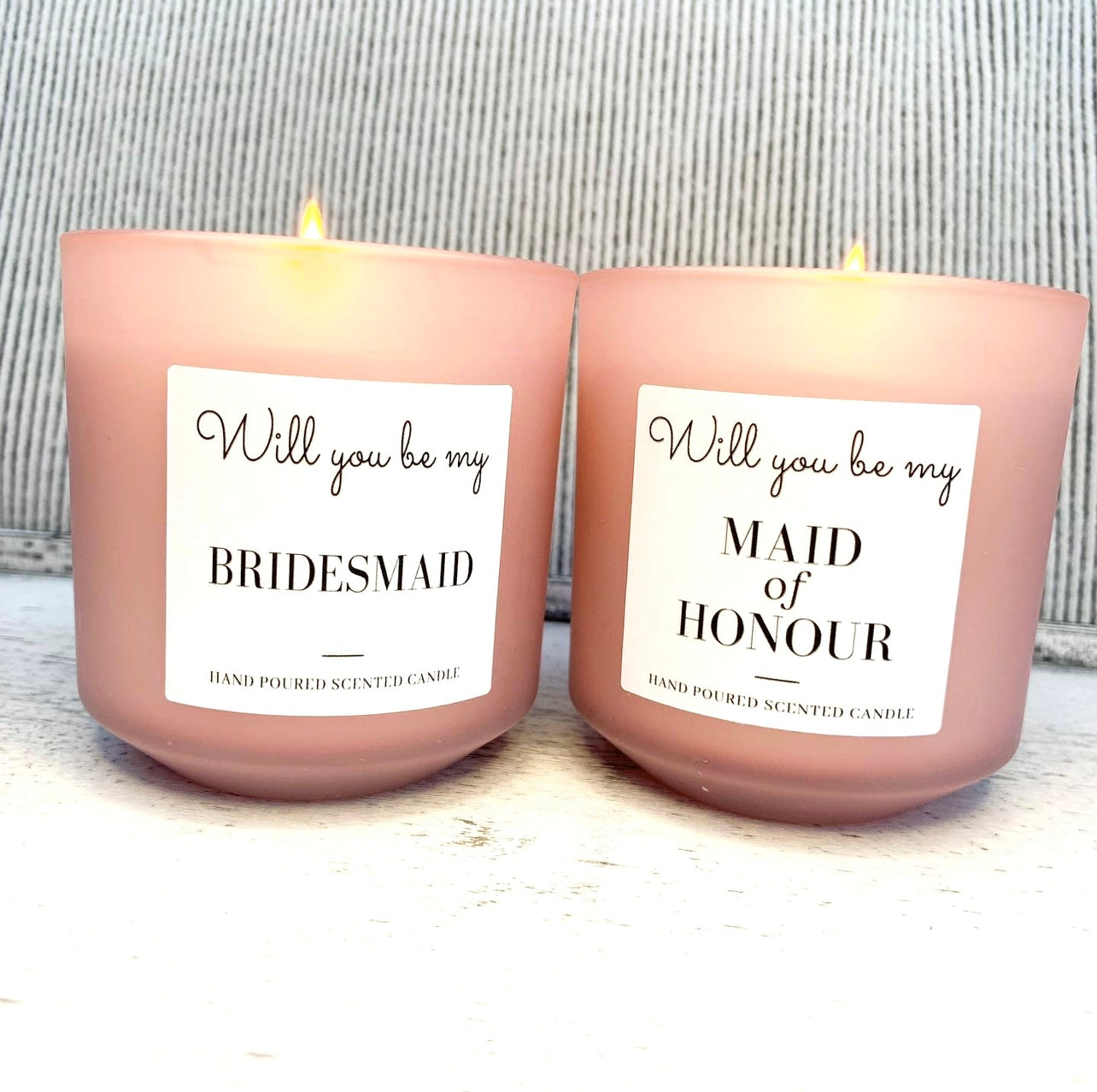 ‘Will you be my bridesmaid’ Candle Label