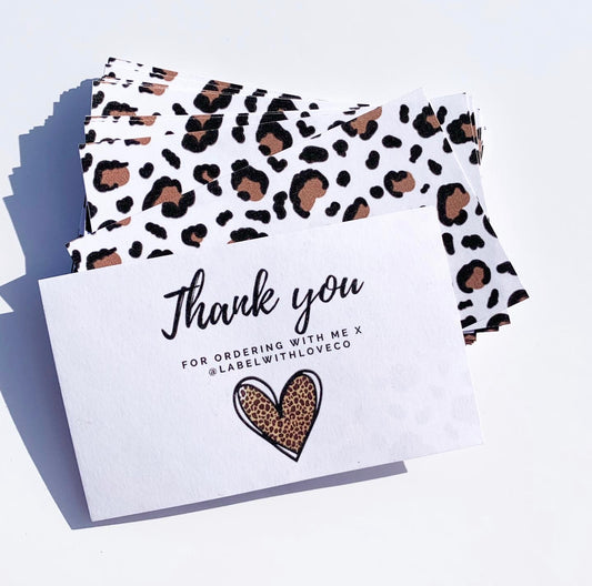 Leopard print thank you cards