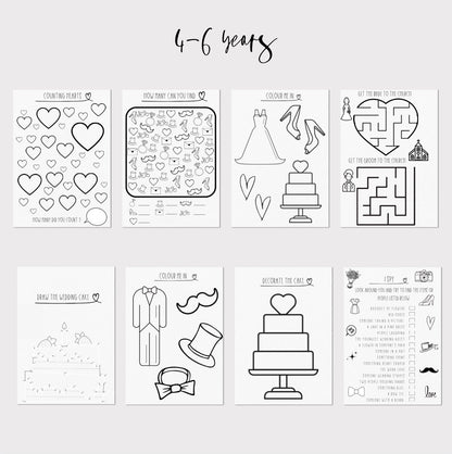Customised children’s wedding activity packs
